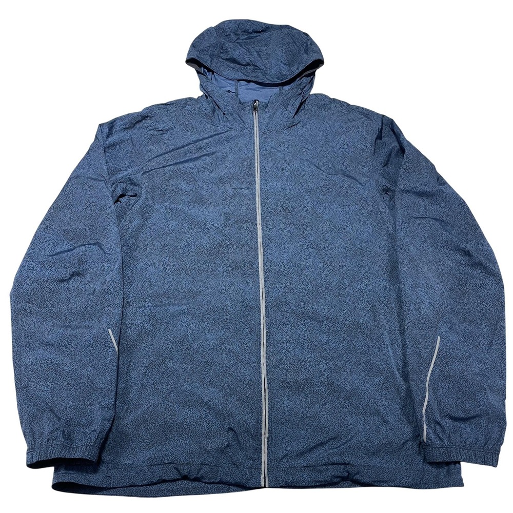 Lululemon Jacket Mens Large Blue Hooded Lightweight Reflective Windbreaker